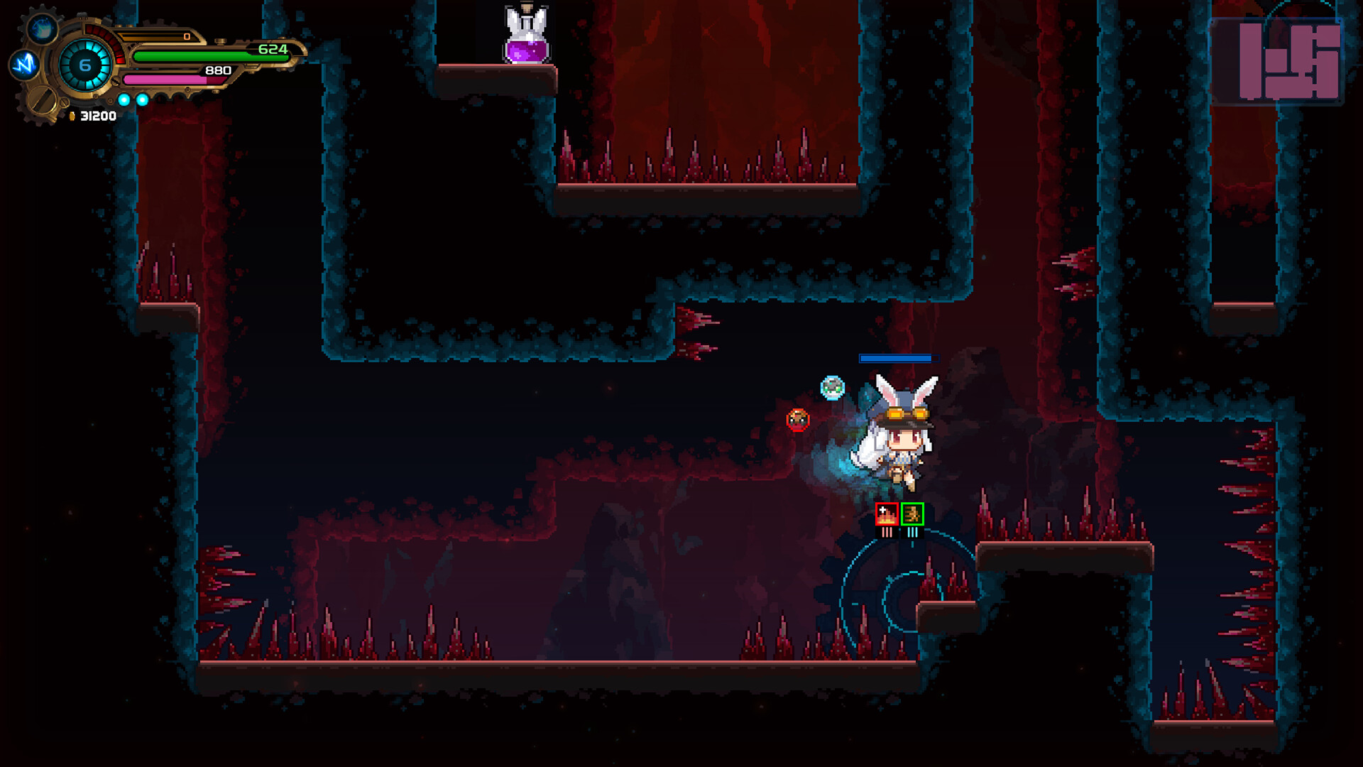 Tevi, un metroidvania bullet hell, anunció su demo anticipada