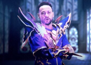 Neymar Jr. se ve con un traje especial para la colaboración del juego de cartas Yu-Gi-Oh! × eFootball